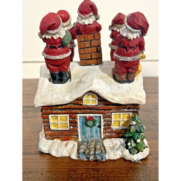 Vintage Cedar Creek Collection Santa Holiday House with 5 Cheese Spreaders Set - Picture 6 of 12